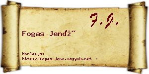 Fogas Jenő névjegykártya