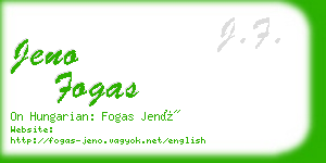 jeno fogas business card